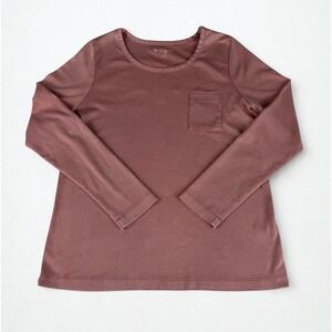 Koolaburra by UGG Crew Neck Shirt Womens S Pink Sandwashed Interlock Top SOFT